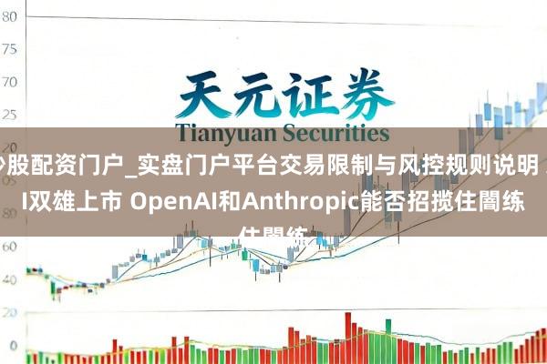 炒股配资门户_实盘门户平台交易限制与风控规则说明 AI双雄上市 OpenAI和Anthropic能否招揽住闇练